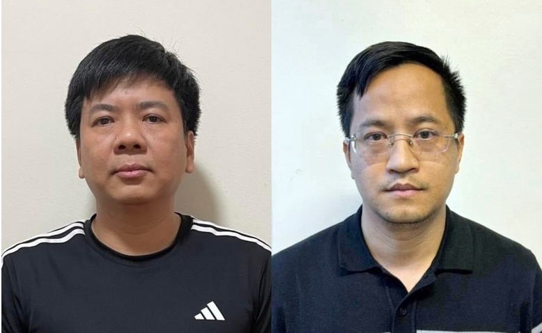 Bị can Nguyễn Ngọc Thủy và Đặng Văn Hiền.